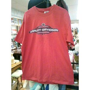 Harley Davidson Short Sleeve Shirt Red Port Charlotte Florida Size Large